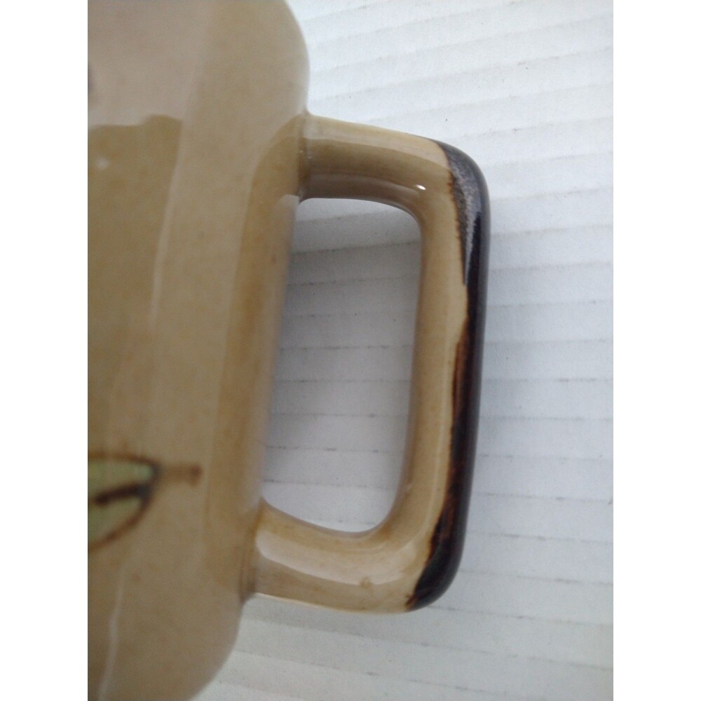 Vintage Speckled Stoneware Ceramic Floral Coffee Mug Made in Korea MCM - Picture 7 of 10